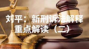 刘平：新(xīn)刑诉法解释重点解读（二）